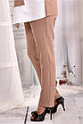 Бежеві офісні штани жіночі класичні прямі комфортні батал 42-74. b030-3, фото 2
