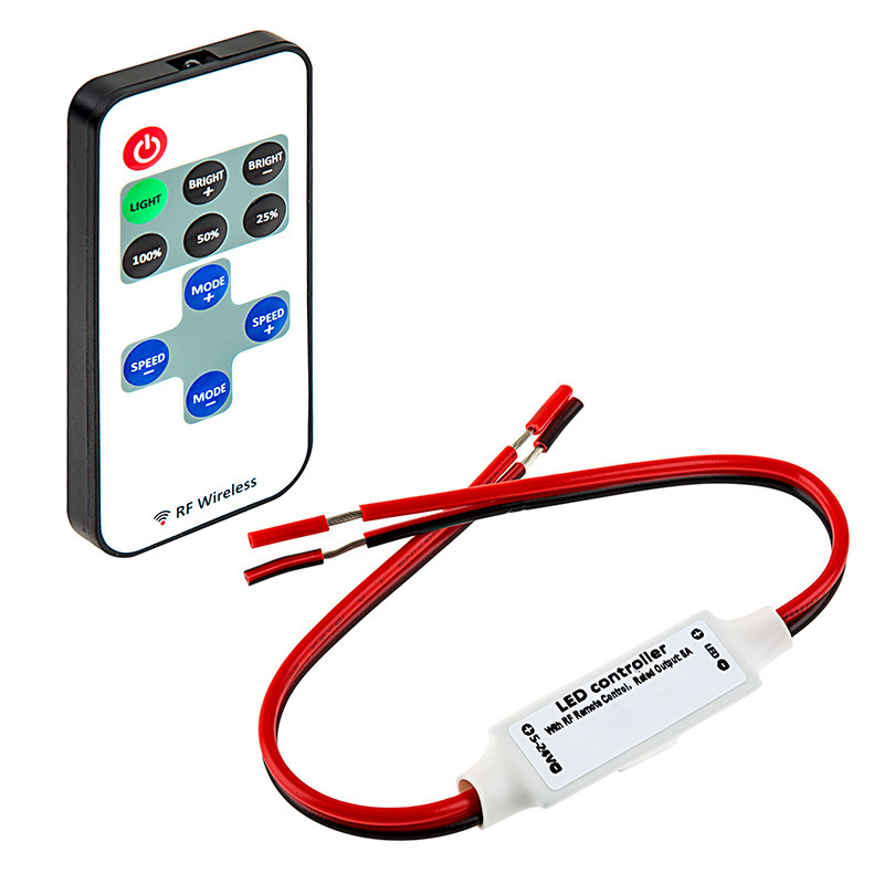 LED-димер mini 12A RF 144W 5-24 V з керуванням через RF канал для світлодіодної стрічки