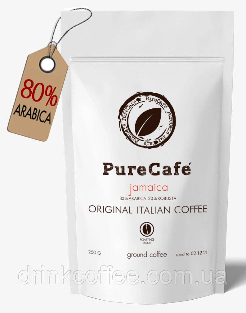 Кава PureCafe Jamaica мелена 80% Арабіки 20% Робусти Італія 250g