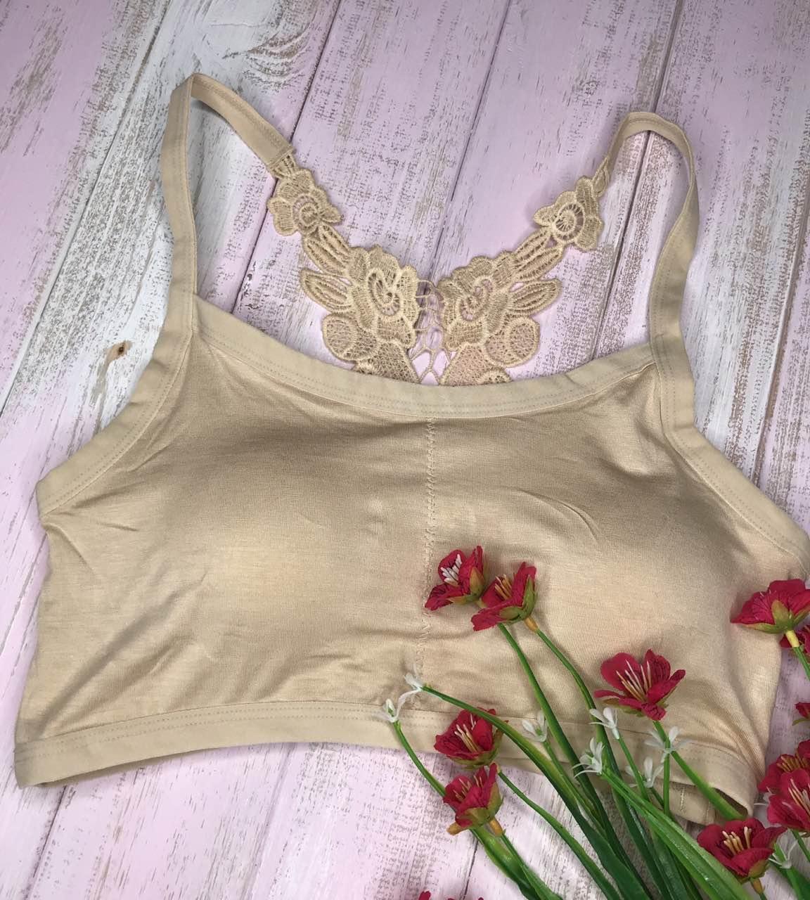 Топ бавовняний із мереживною спиною