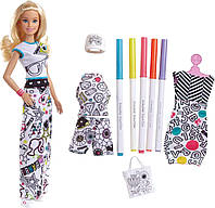 Кукла барби модный дизайнер Barbie Crayola Color-in Fashions, Blonde