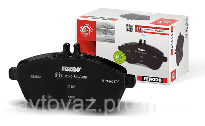 Колодка Ferodo ВАЗ 2108, 2109, 2110, 2112, Пріора, Калина, Гранту передня (червоні)