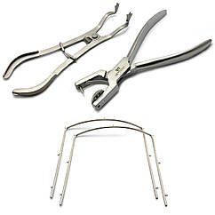 Набір для коффердама щипці, пробійник, рамка