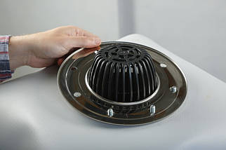 Покрівельна воронка DN110, Н600мм з листоуловлювачем, з притискним фланцем з нерж.сталі, з ПВХ-фартухом