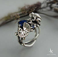 Колечко зі сріблястою жабою, 18.2 від студії LadyStyle.Biz