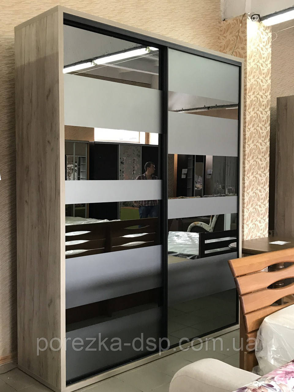 Двери раздвижные для шкафа-купе Зеркало-Графит: продажа, цена в ...