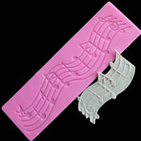 Молд силіконовий Ноти 198 на 59 мм рожевий