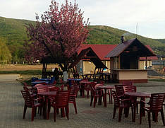 Набір садових меблів Стіл "Коло" і 4 стільці "Рекс", Алеана, пластиковий