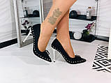 Класичні човники на шпильці чорного кольору, фото 2