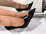 Класичні човники на шпильці чорного кольору, фото 3