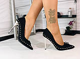 Класичні човники на шпильці чорного кольору, фото 5