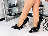 Класичні човники на шпильці чорного кольору, фото 7