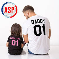 Футболки daddy 01 daddy girl 01 Family Look Фемілі лук парні футболки для підлітків і дітей