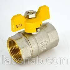 Кран шаровый латунный 1 1/4" ГГ газ/вода PN40 (ID#947491850), цена: 342 ...