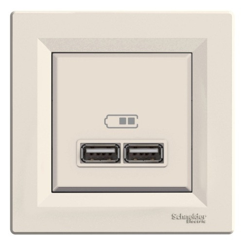Розетка USB кремова Schneider еlectric Asfora EPH2700223