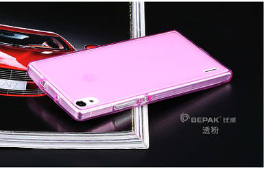 Чохол накладка для Huawei Ascend P7 рожевий