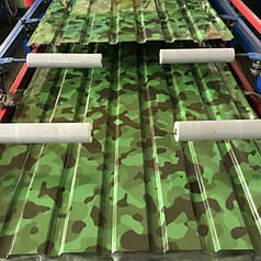 Профнастил С-18 фото принт камуфляж 0,4 мм Китай.