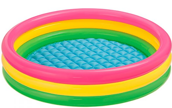 Басейн Intex 57412 NP Райдуга 3 кільця розміром 114х26 см об'єм 173 л вага 1,2 кг від 3 до 6 років