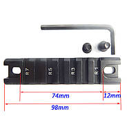 Планка Пикатинни для кріплення оптичного/ прицілу коліматора, ліхтаря, лазера, ЛЦУ 21 мм