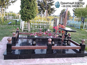 Гранитный комплекс из черного и красного гранита 2