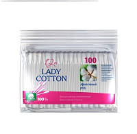 Ватные палочки для ушей 100шт "Lady Cotton" в полиэт. пак.