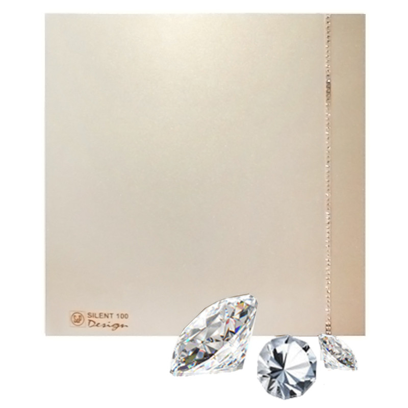 Вентилятор витяжний Silent - 100 CZ Swarovski Design Ivory у ванну кухню, фото 1