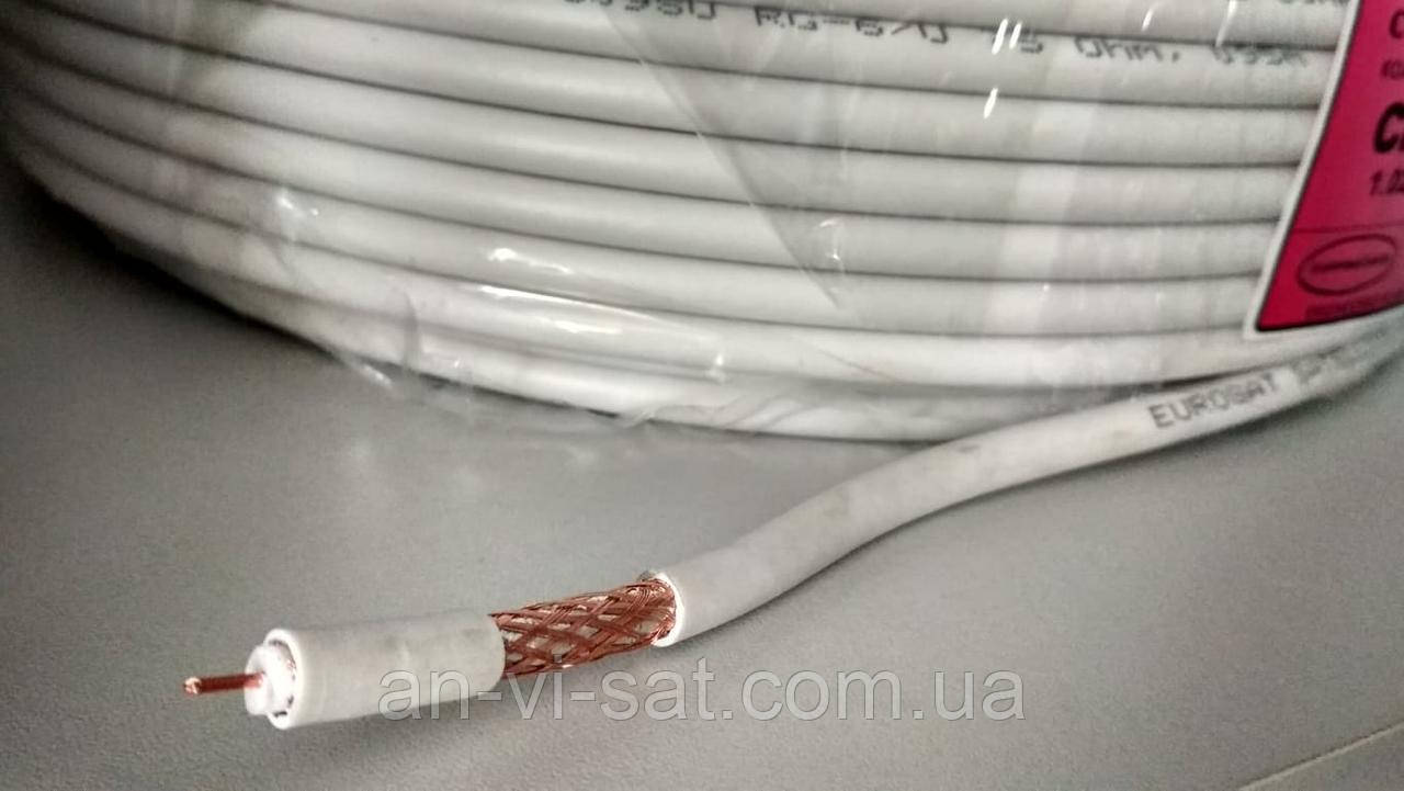 Купить Коаксіальний кабель RG-6 EUROSAT CF609SU (мідний) білий, 100м ...