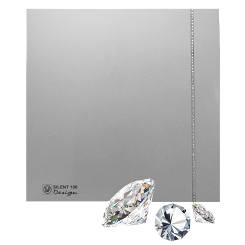 Вентилятор витяжний Silent - 100 CZ Swarovski Design Silver у ванну кухню