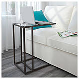 IKEA VITTSJO Стіл для ноутбука, чорно-коричневий, скло (002.502.49), фото 2