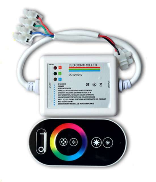 RGB контролер LEDTech Touch RF 24A 288w (24а 288вт) 12-24 V для багатобарвної світлодіодної стрічки