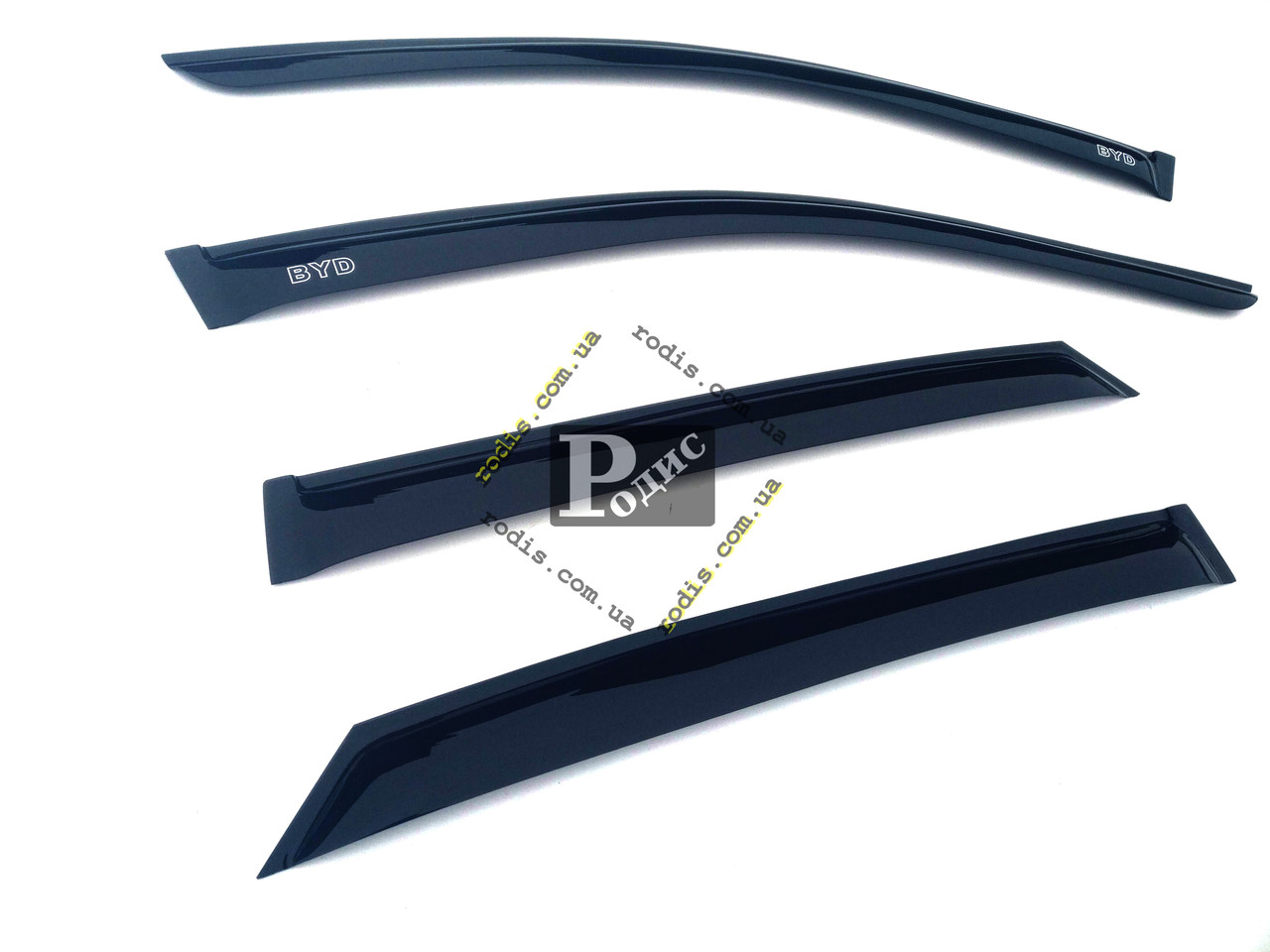 Дефлектори вікон "AV-Tuning" BYD S6 2010 (на скотчі) — Вітровики БІД С6 (2010)