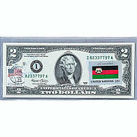Банкнота США 2 долари 2003 з друком USPS, прапор Олімпу, Gem UNC