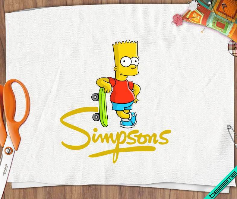 Наклейки на фартухи Симпсоны Барт со скейтом [Свой размер и материалы в ассортименте] Средний, 10 - фото 1 - id-p947649751