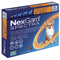 Засіб для собак від бліх, кліщів і гельмінтів NexGard Spectra на вагу 2-3,5 кг, ціна за 1 таб