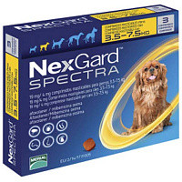 Засіб для собак від бліх, кліщів і гельмінтів NexGard Spectra для собак вагою >3,5-7,5 кг, ціна за табл 1, фото 1
