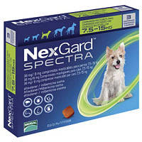 Засіби для собак від бліх, кліщів і гельмінтів NexGard Spectra на вагу7,5-15 кг, ціна за 1 табл