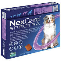 Засіб для собак від бліх, кліщів і гельмінтів NexGard Spectra на вагу 15-30 кг, ціна за 1 табл