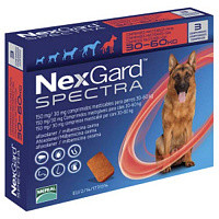 Засоби догляду для собак від бліх, кліщів і гельмінтів NexGard Spectra на вагу 30-60 кг, ціна 1 табл, фото 1