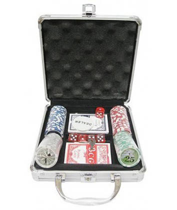 Покерний набір у кейсі 100 фішок із номіналом, фото 2