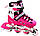Дитячі ролики-коньки 2-в-1 в комплекті із захистом Scale Sport. Рожеві, розмір 29-33, фото 7