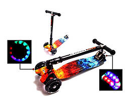 Дитячий самокат MAXI. Fire & ACE. Кермо складається