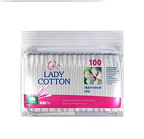 Ватні палички для чищення вух 100 шт Lady Cotton в ПОЛІЕТ. пак. (4820048487351)