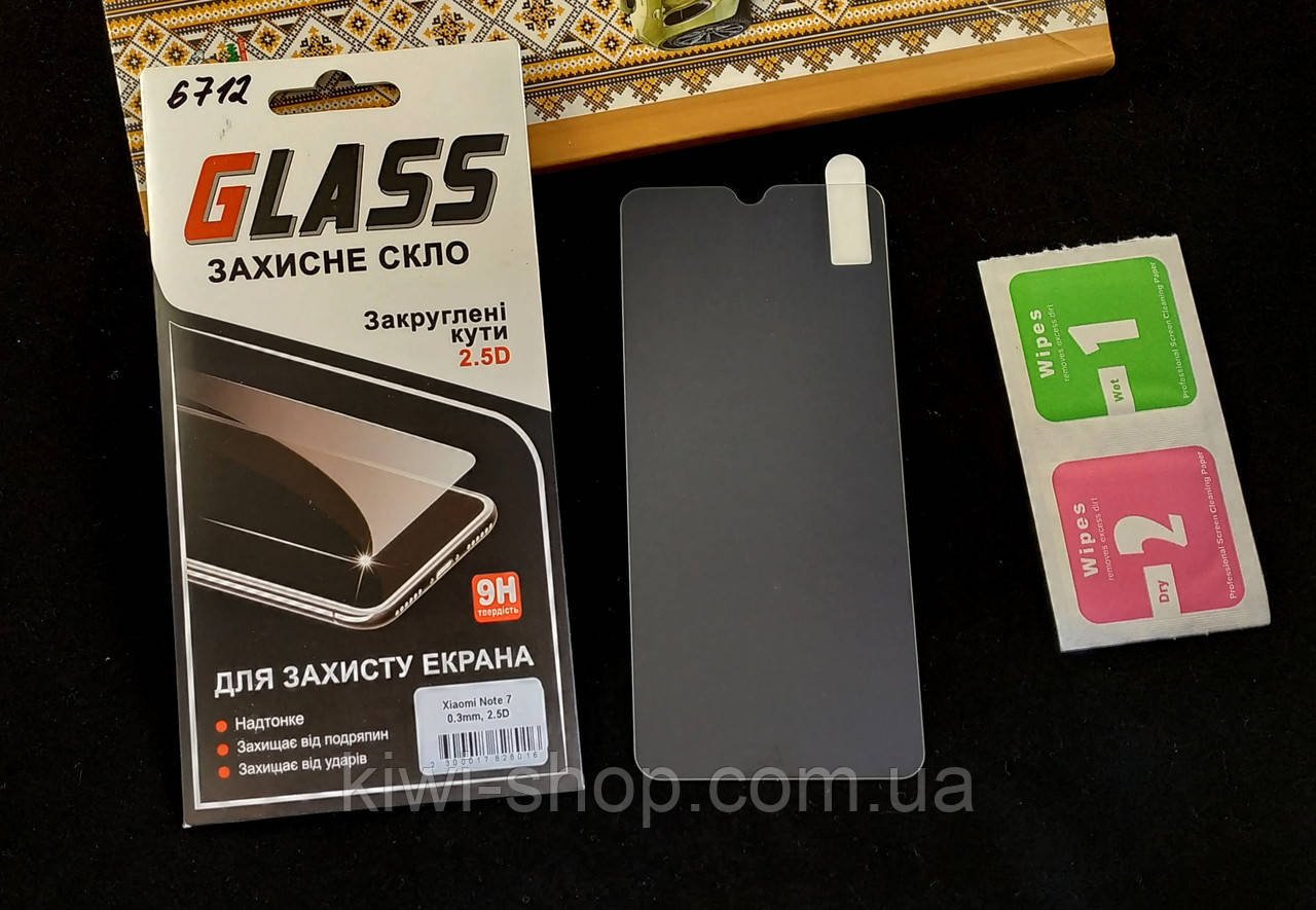 Захисне скло для Xiaomi Redmi Note 7 Note 7 Pro Note 7s в пакованні, фото 1