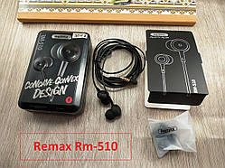 Оригінальна гарнітура (навушники) Remax RM-510 чорна (з мікрофоном і кнопкою відповіді)