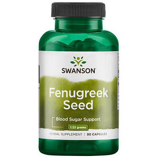 Swanson Fenugreek, Фeнугрек, Пажитник, Шамбала, Чаман, насіння, 610 мг, 90 капсул