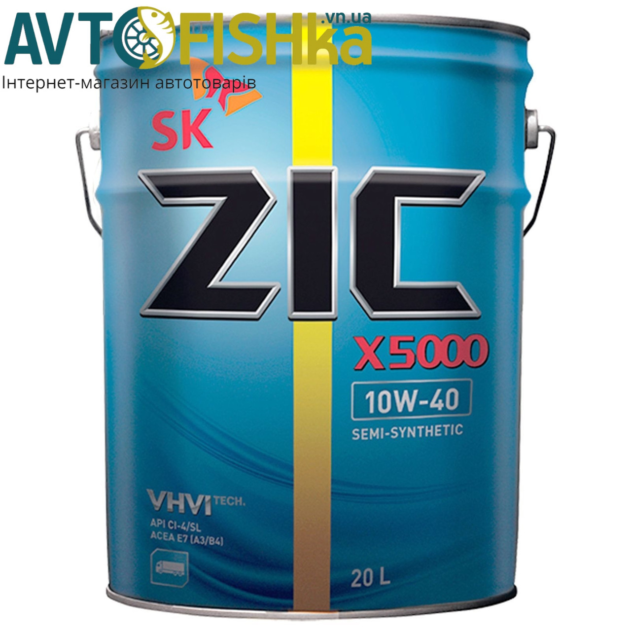 Напівсинтетичне моторне масло ZIC 5000 10W-40 20л