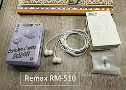 Оригінальна гарнітура (навушники) Remax RM-510 біла (з мікрофоном і кнопкою відповіді)