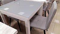 Стол для маленькой кухни Сан -Марино со стеклом ТМ Биформер, цвет Лакобель(9003 и 9006)