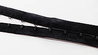Крючки на ленте для корсетов однорядные 25 мм черные (нейлон)