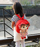 Червоний рюкзак для маленької дівчинки з лялькою, фото 4